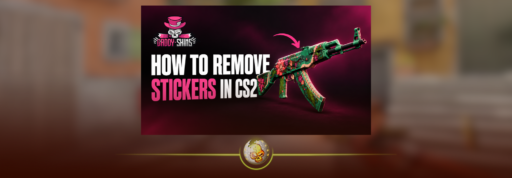 CS2 sticker editing screen showing Scrape Sticker and Remove Sticker controls