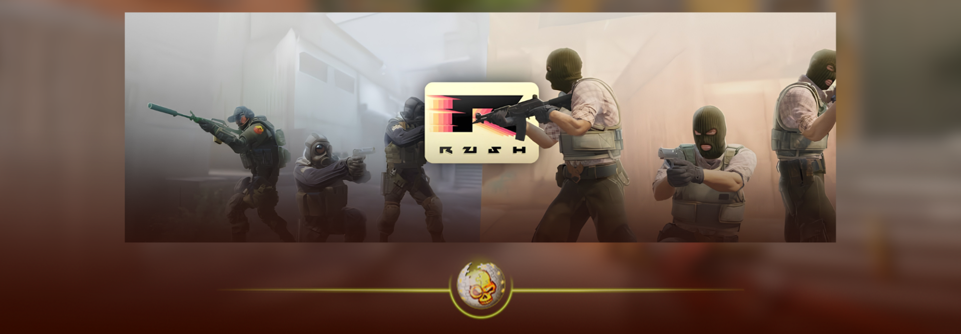 CS2 Rush mode showing the tower objective and arena progression bar