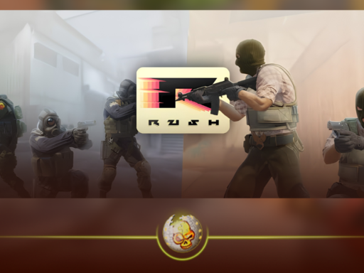 CS2 Rush mode showing the tower objective and arena progression bar