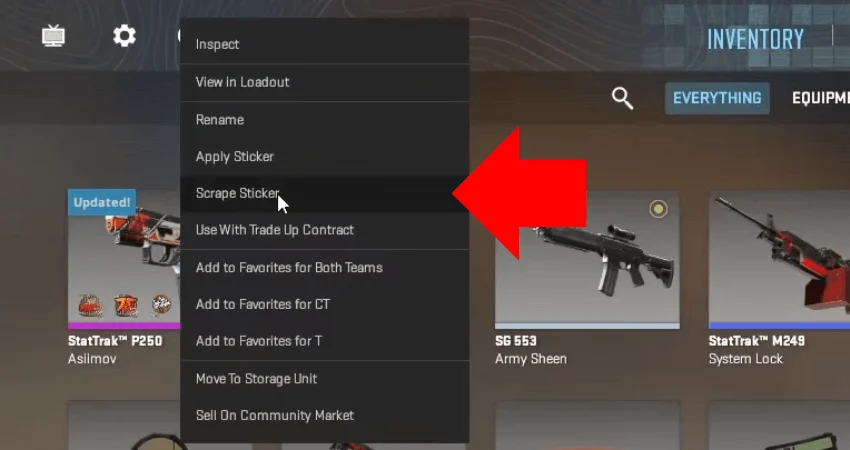how to remove cs2 stickers from skins in cs2