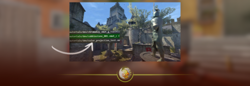 Cobblestone castle courtyard in CS2